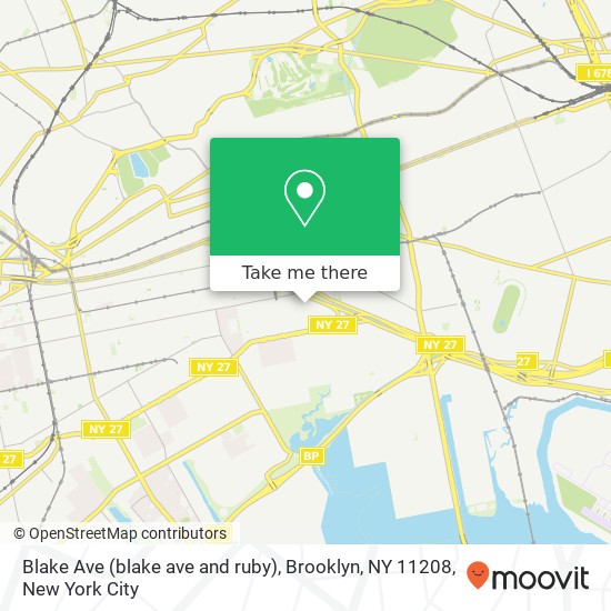 Mapa de Blake Ave (blake ave and ruby), Brooklyn, NY 11208