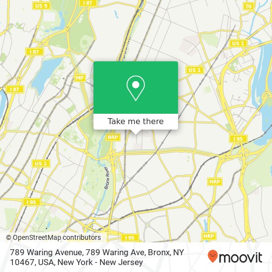 Mapa de 789 Waring Avenue, 789 Waring Ave, Bronx, NY 10467, USA