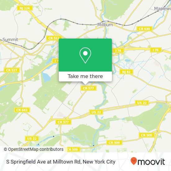 Mapa de S Springfield Ave at Milltown Rd