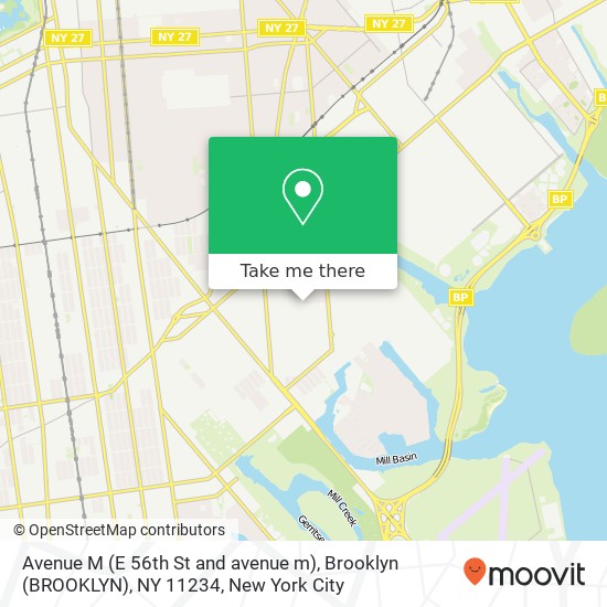 Mapa de Avenue M (E 56th St and avenue m), Brooklyn (BROOKLYN), NY 11234