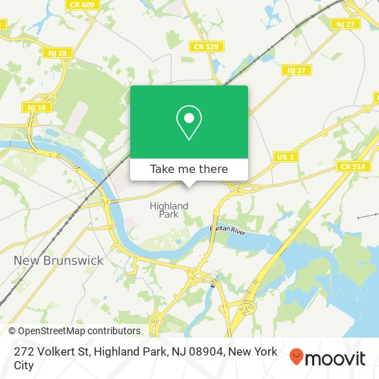 Mapa de 272 Volkert St, Highland Park, NJ 08904
