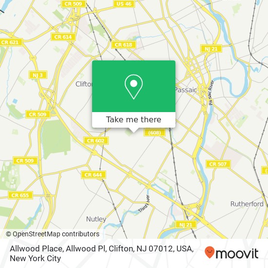 Allwood Place, Allwood Pl, Clifton, NJ 07012, USA map