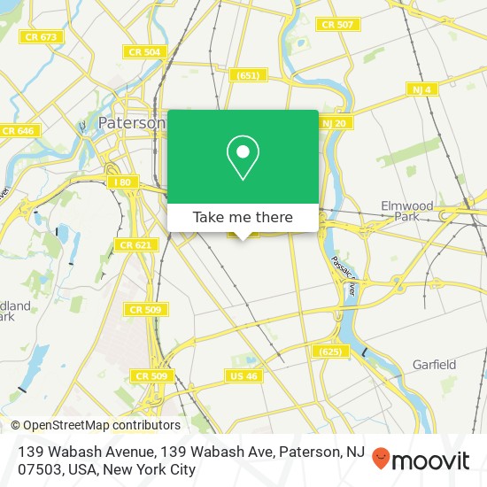 139 Wabash Avenue, 139 Wabash Ave, Paterson, NJ 07503, USA map