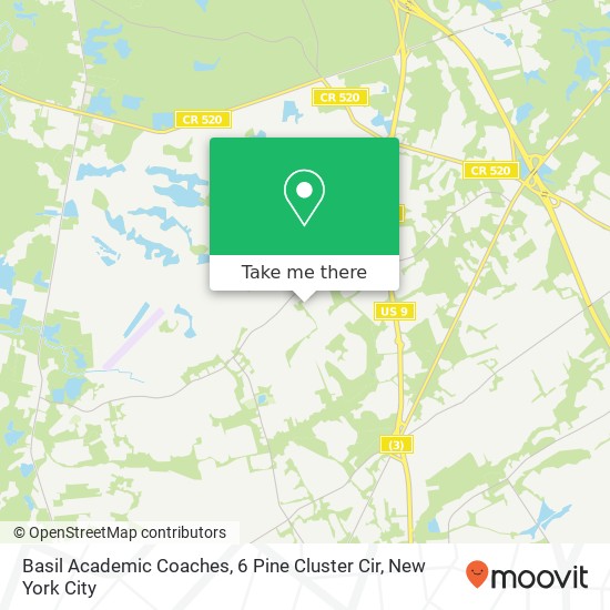 Mapa de Basil Academic Coaches, 6 Pine Cluster Cir