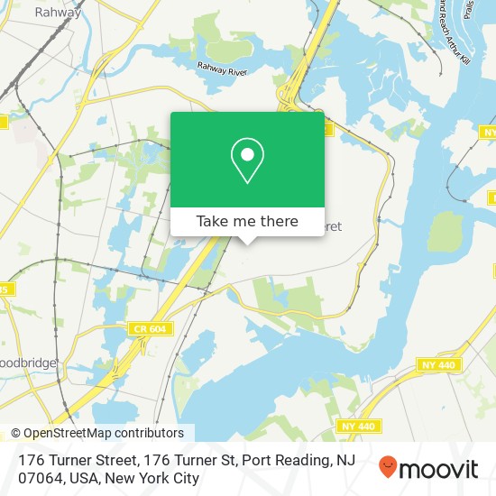 Mapa de 176 Turner Street, 176 Turner St, Port Reading, NJ 07064, USA
