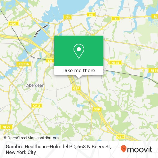 Mapa de Gambro Healthcare-Holmdel PD, 668 N Beers St