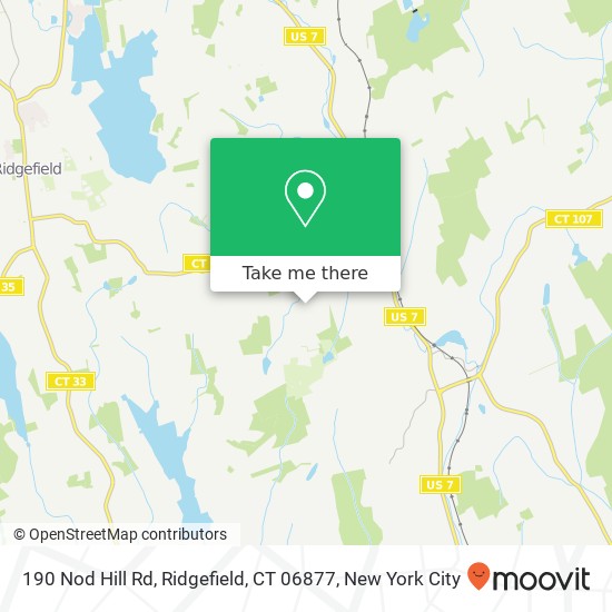 Mapa de 190 Nod Hill Rd, Ridgefield, CT 06877