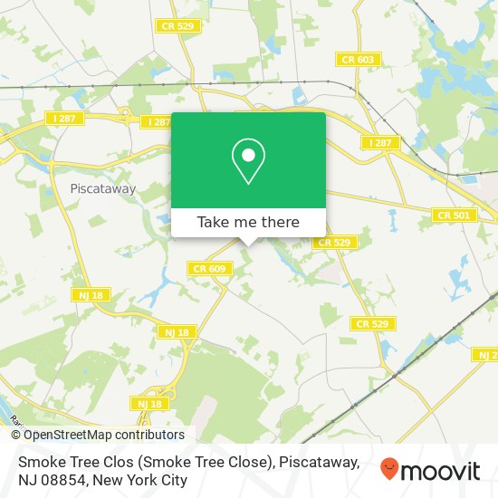 Mapa de Smoke Tree Clos (Smoke Tree Close), Piscataway, NJ 08854