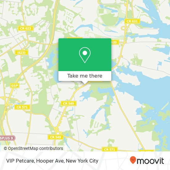 VIP Petcare, Hooper Ave map