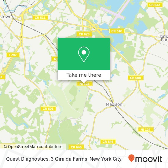 Quest Diagnostics, 3 Giralda Farms map