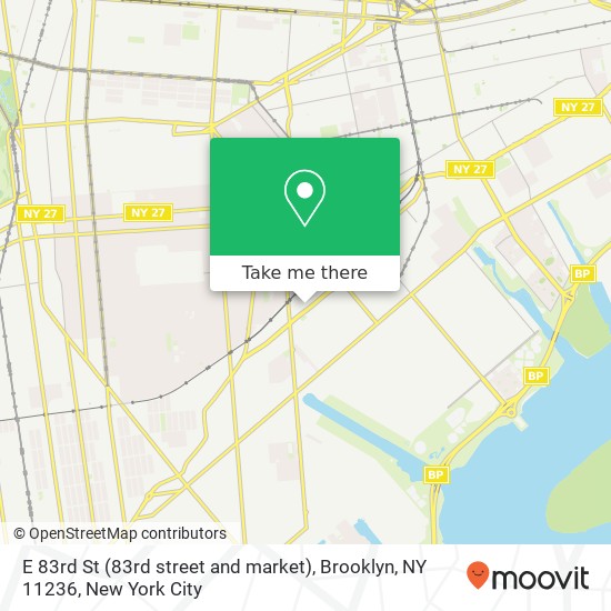 Mapa de E 83rd St (83rd street and market), Brooklyn, NY 11236