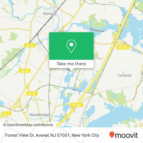 Mapa de Forest View Dr, Avenel, NJ 07001