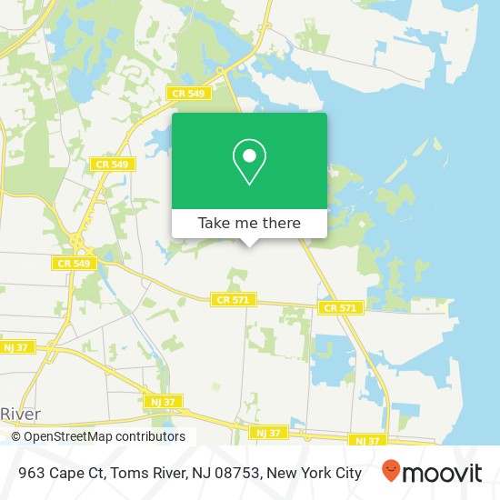 963 Cape Ct, Toms River, NJ 08753 map