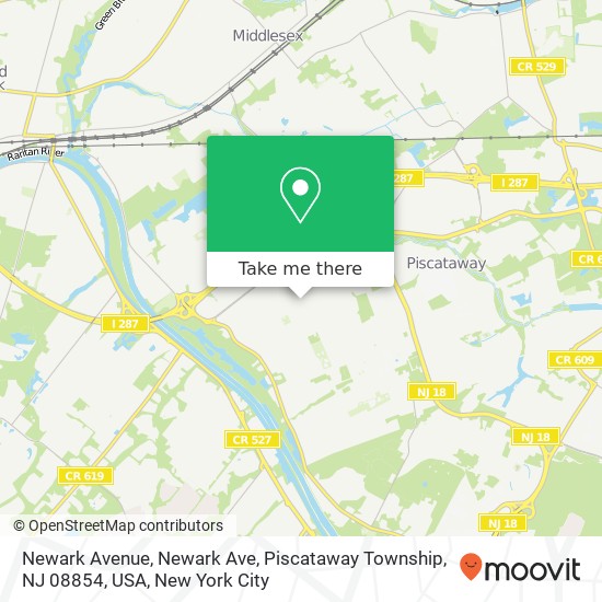 Mapa de Newark Avenue, Newark Ave, Piscataway Township, NJ 08854, USA