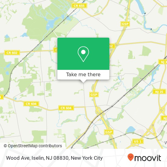 Mapa de Wood Ave, Iselin, NJ 08830