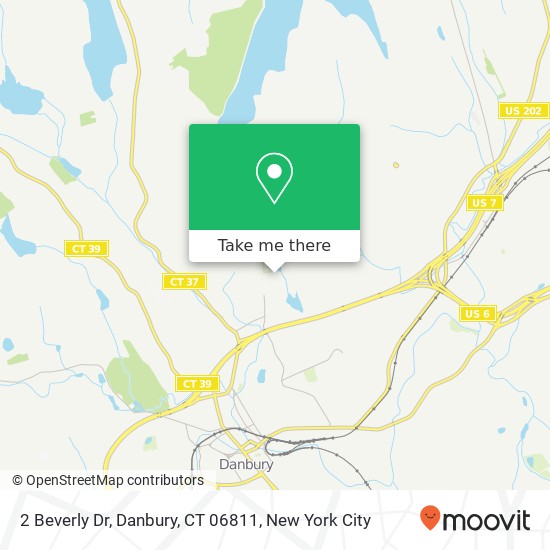 Mapa de 2 Beverly Dr, Danbury, CT 06811