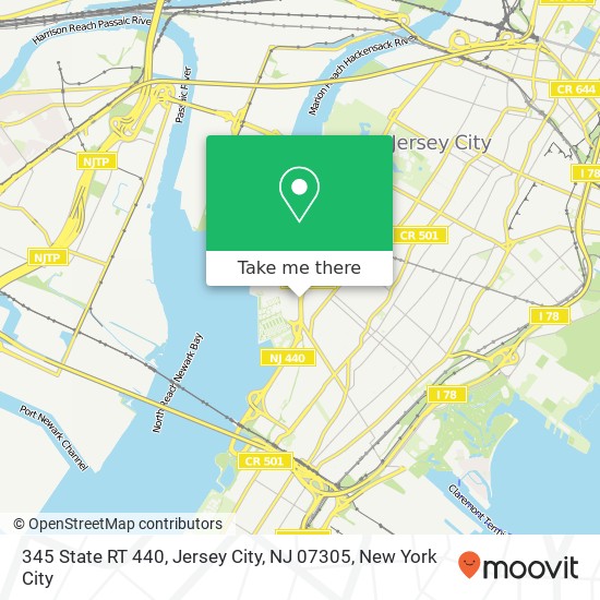 Mapa de 345 State RT 440, Jersey City, NJ 07305