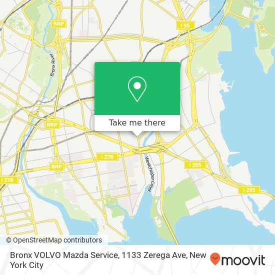 Mapa de Bronx VOLVO Mazda Service, 1133 Zerega Ave