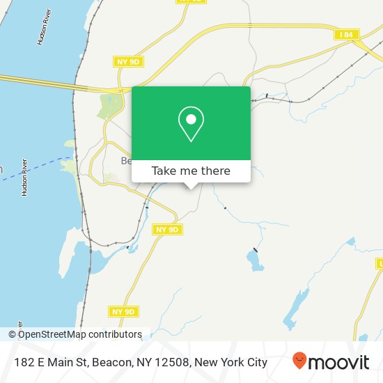 Mapa de 182 E Main St, Beacon, NY 12508