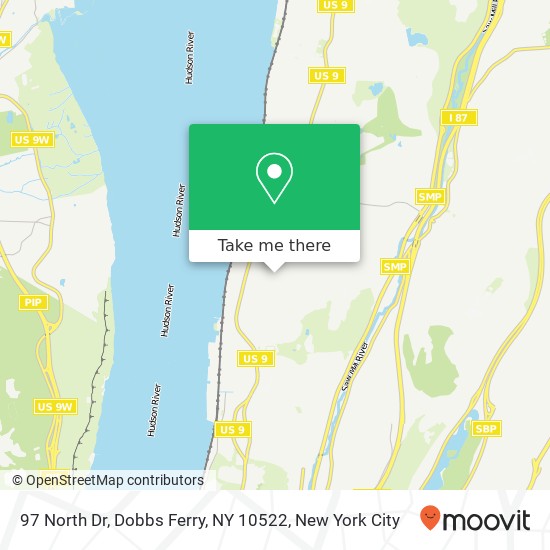 Mapa de 97 North Dr, Dobbs Ferry, NY 10522