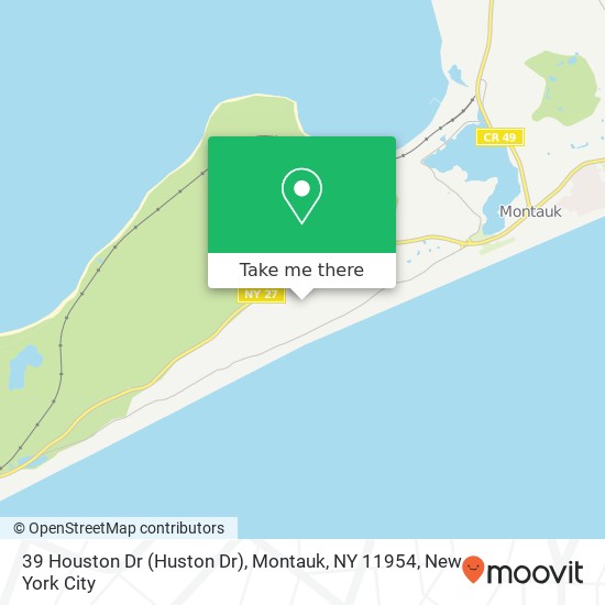 Mapa de 39 Houston Dr (Huston Dr), Montauk, NY 11954