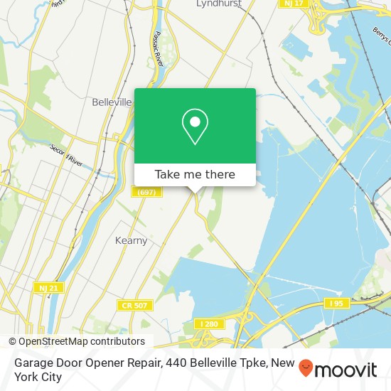 Mapa de Garage Door Opener Repair, 440 Belleville Tpke