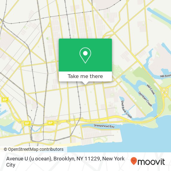 Mapa de Avenue U (u ocean), Brooklyn, NY 11229