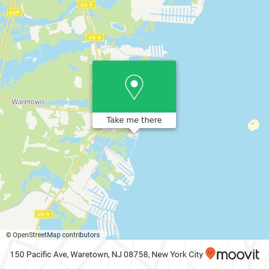 Mapa de 150 Pacific Ave, Waretown, NJ 08758