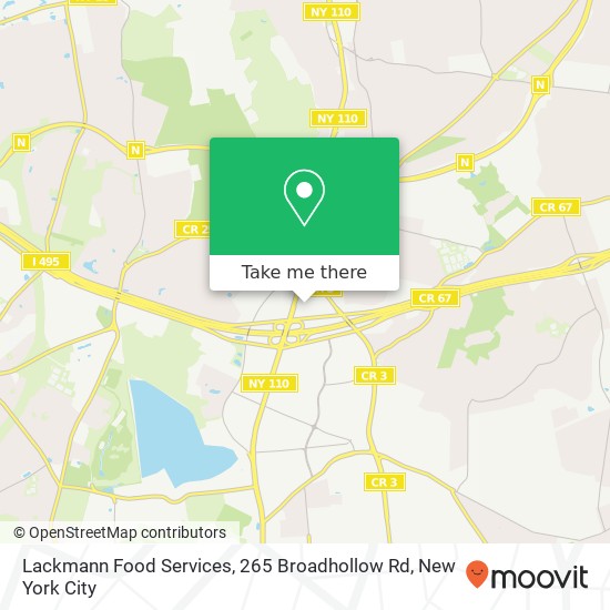 Lackmann Food Services, 265 Broadhollow Rd map