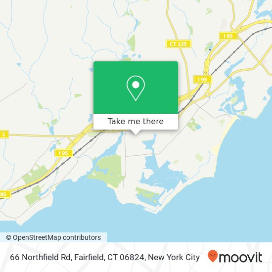 Mapa de 66 Northfield Rd, Fairfield, CT 06824