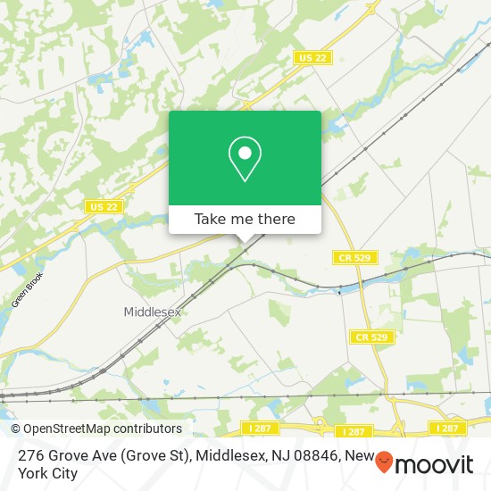 Mapa de 276 Grove Ave (Grove St), Middlesex, NJ 08846