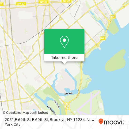 Mapa de 2051,E 69th St E 69th St, Brooklyn, NY 11234