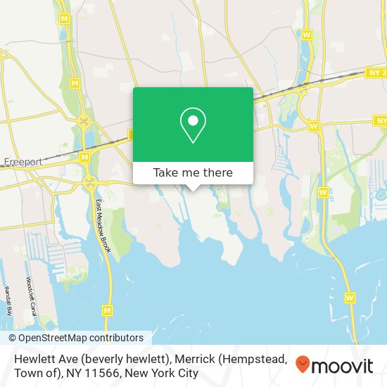 Mapa de Hewlett Ave (beverly hewlett), Merrick (Hempstead, Town of), NY 11566