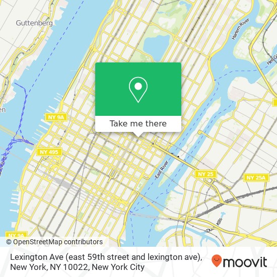 Mapa de Lexington Ave (east 59th street and lexington ave), New York, NY 10022