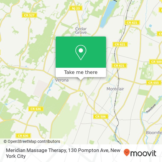 Mapa de Meridian Massage Therapy, 130 Pompton Ave