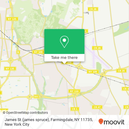 Mapa de James St (james spruce), Farmingdale, NY 11735
