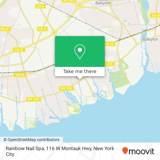 Mapa de Rainbow Nail Spa, 116 W Montauk Hwy