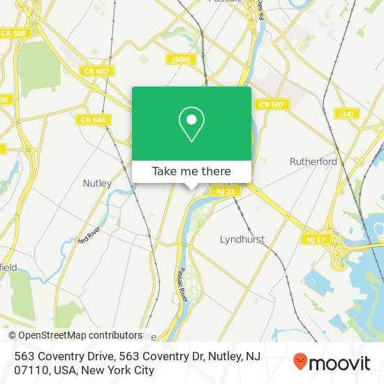 563 Coventry Drive, 563 Coventry Dr, Nutley, NJ 07110, USA map