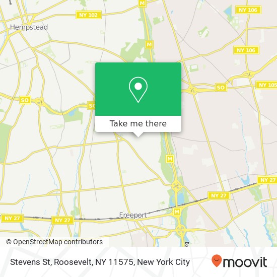 Mapa de Stevens St, Roosevelt, NY 11575