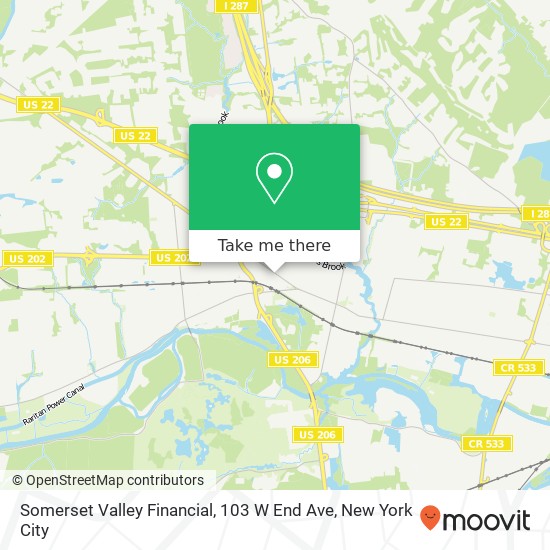 Mapa de Somerset Valley Financial, 103 W End Ave