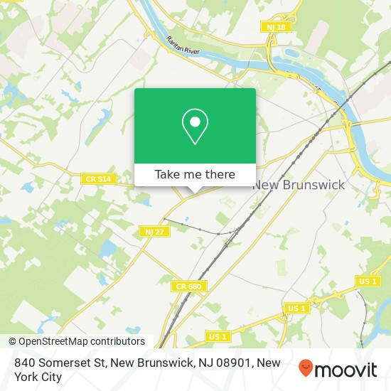 Mapa de 840 Somerset St, New Brunswick, NJ 08901