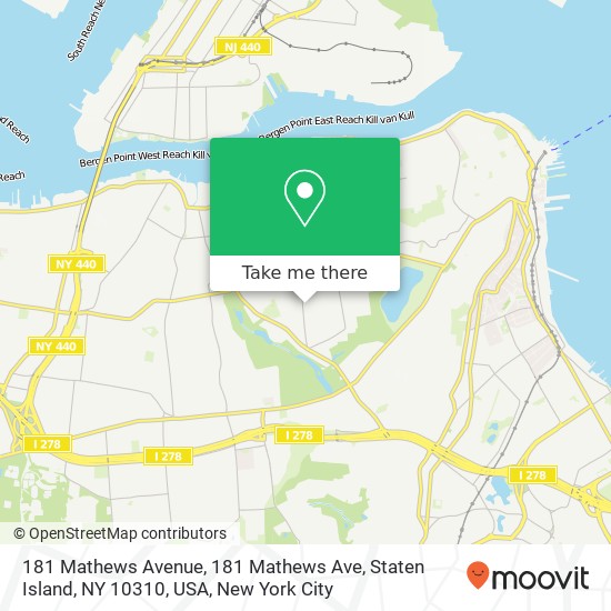 Mapa de 181 Mathews Avenue, 181 Mathews Ave, Staten Island, NY 10310, USA