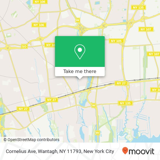 Mapa de Cornelius Ave, Wantagh, NY 11793