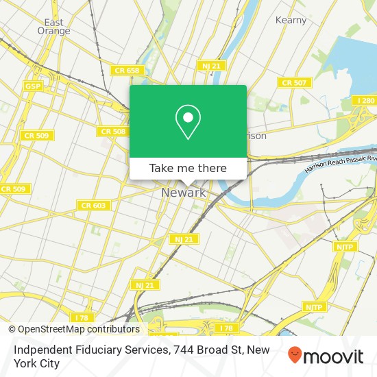 Mapa de Indpendent Fiduciary Services, 744 Broad St