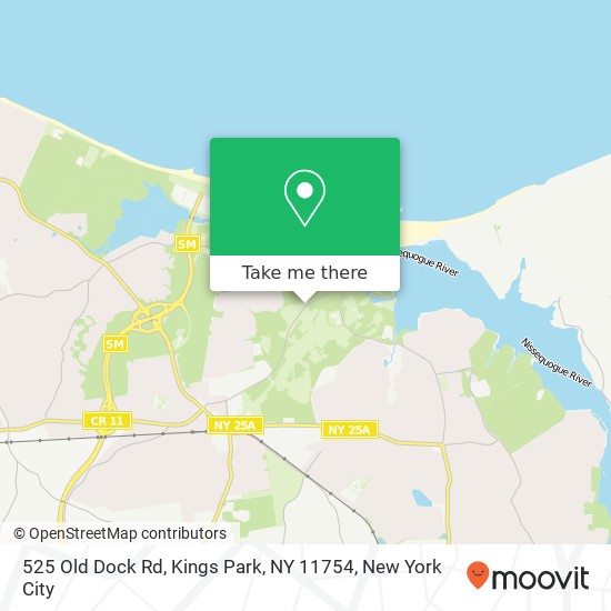 Mapa de 525 Old Dock Rd, Kings Park, NY 11754