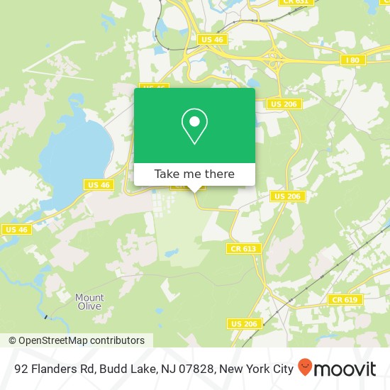 Mapa de 92 Flanders Rd, Budd Lake, NJ 07828