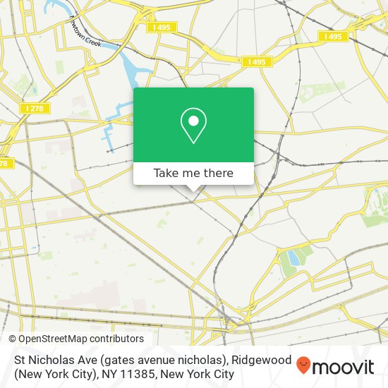 St Nicholas Ave (gates avenue nicholas), Ridgewood (New York City), NY 11385 map