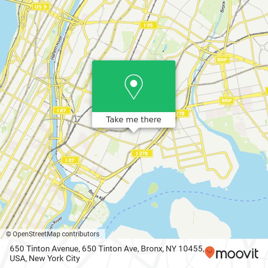 Mapa de 650 Tinton Avenue, 650 Tinton Ave, Bronx, NY 10455, USA