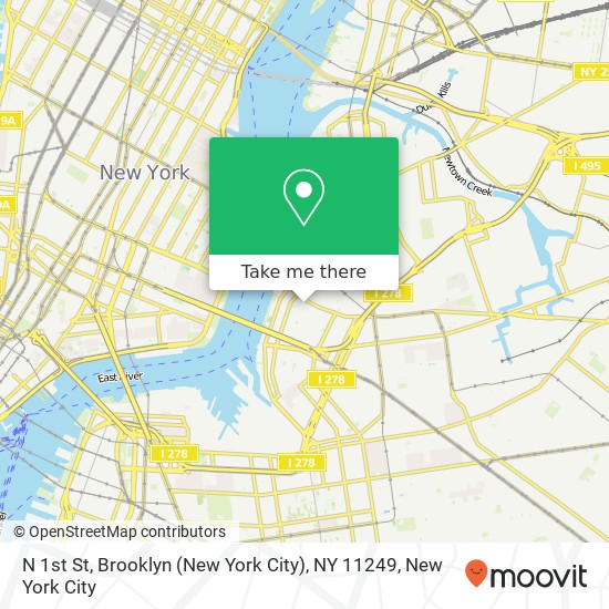 Mapa de N 1st St, Brooklyn (New York City), NY 11249
