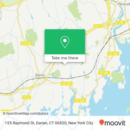 Mapa de 155 Raymond St, Darien, CT 06820